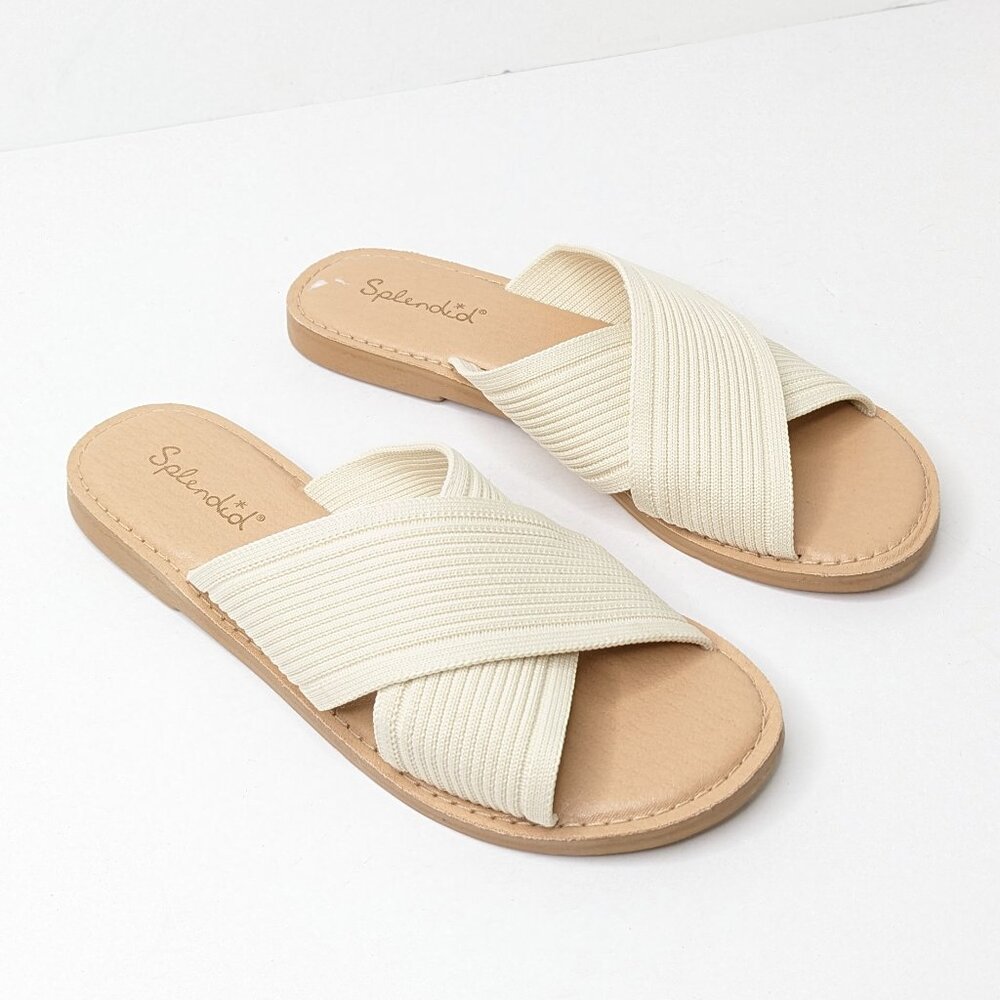 Splendid Samantha Slide Sandals, Cream, Women's 6